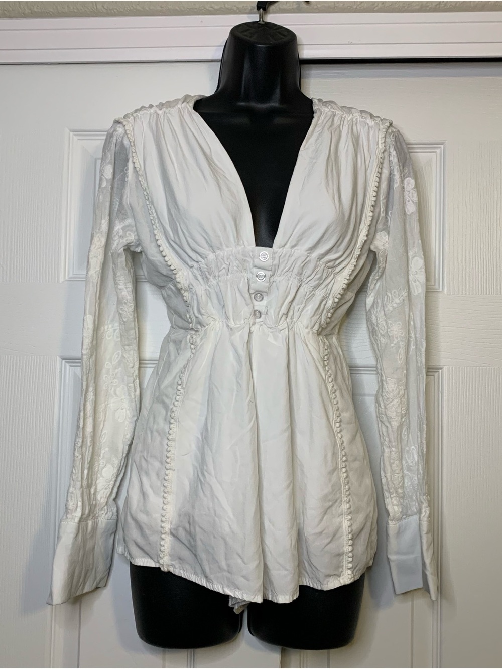 Yllw White Long-sleeve Romper